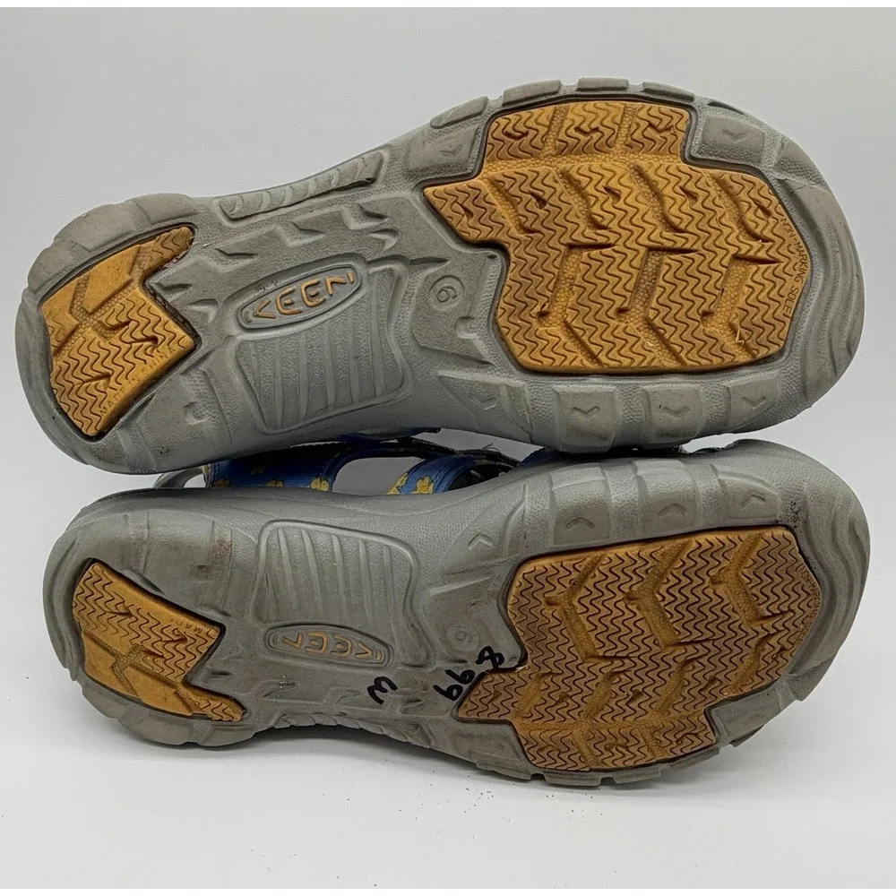 Keen Sandals Kids Sz 6 Blue Yellow Flowers Sunsport Water Shoes